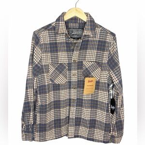 Brooklyn Cloth Brown and Blue Plaid Shirt Jacket